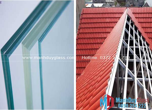 Mái kính sắt nghệ thuật so với mái ngói