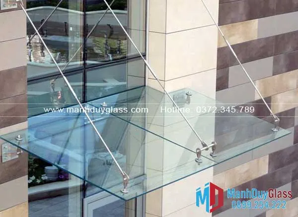 mái kính cáp treo che mưa