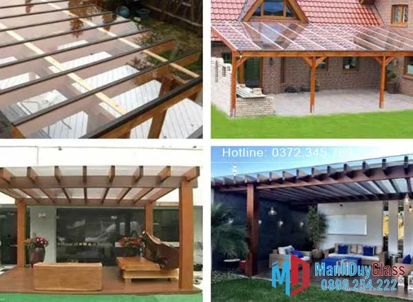 mai-kinh-pergola-8 4 mẫu mái kính pergola cột gỗ