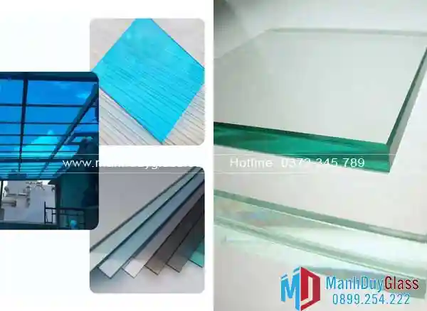 So sánh mái kính cường lực và mái polycarbonate