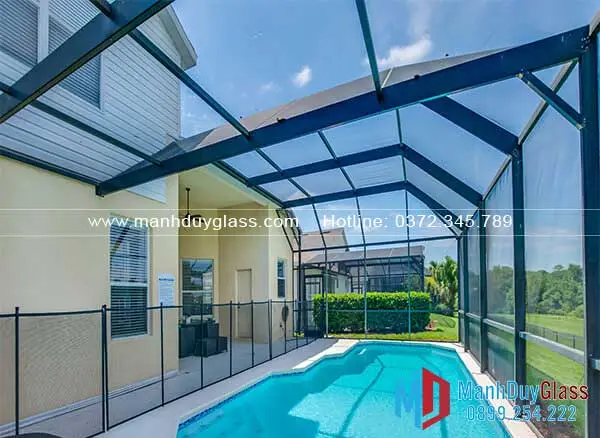 Mái kính bể bơi thẩm mỹ