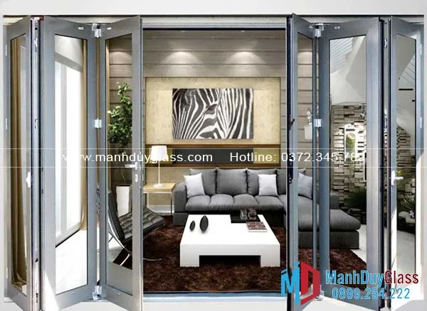 cửa-xếp-gấp-nhôm-kính-tự-động