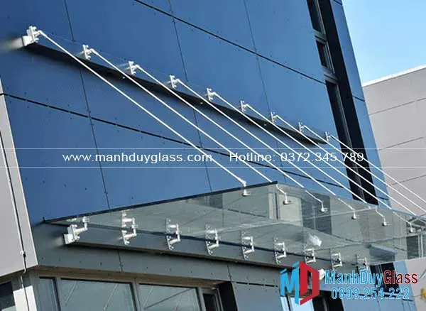 Mái kính Canopy cong thẩm mỹ 