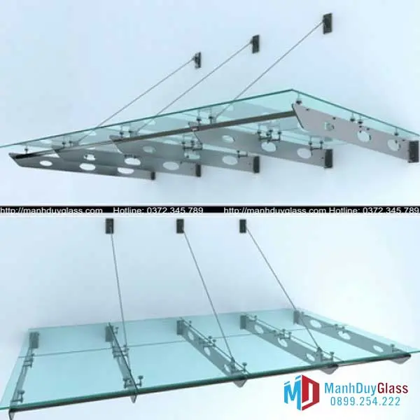 Mái kính canopy cáp treo