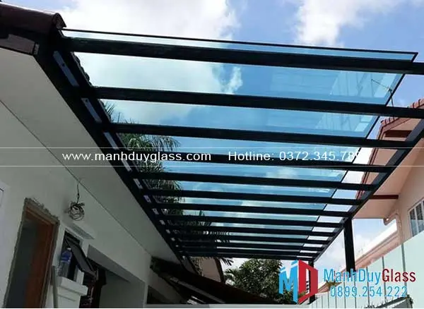 Mái kính trượt ngang sân thượng