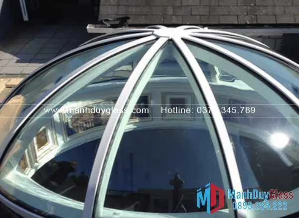 Mái vòm kính khung nhôm