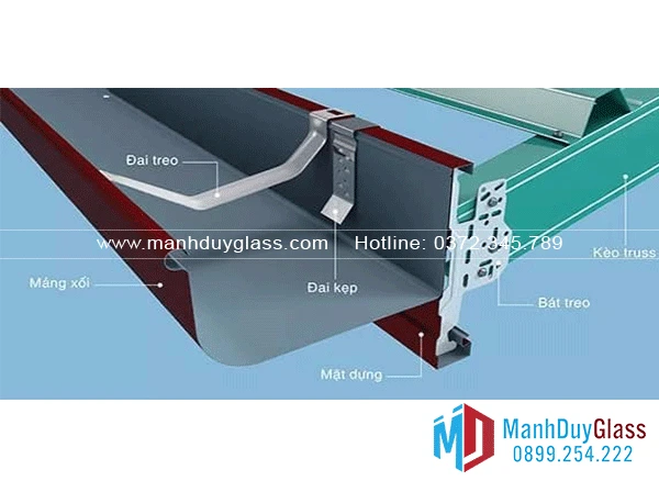 Máng xối nước mái kính chất lượng