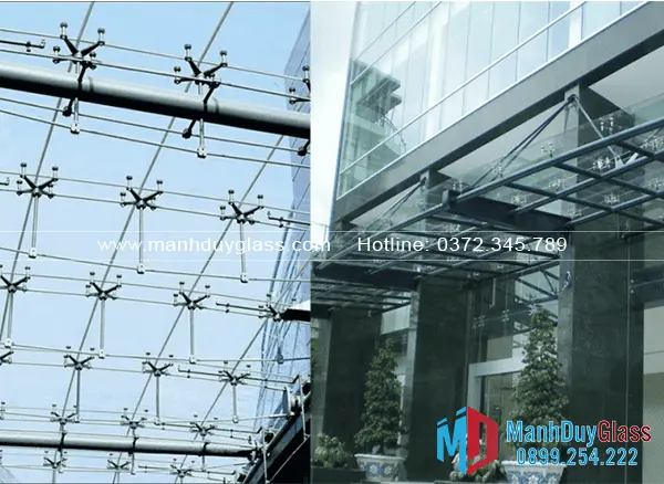 Lắp đặt mái kính chân nhện