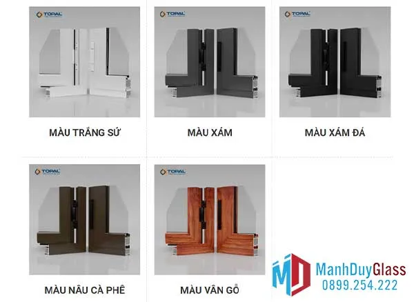 Lớp phủ bề mặt nhôm Topal đa dạng màu sắc 