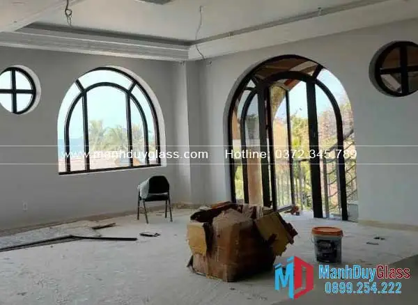 Lắp đặt cửa nhôm Xingfa uốn vòm