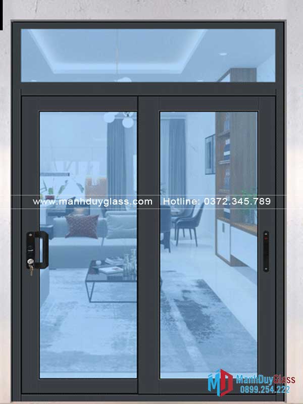 Cửa đi lùa 2 cánh màu đen