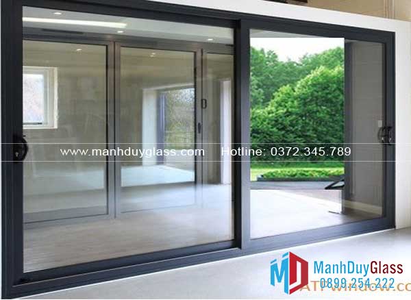 Cửa đi lùa 2 cánh sử dụng kính 2 lớp