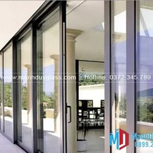 : Cửa đi mở trượt 4 cánh nhôm Xingfa