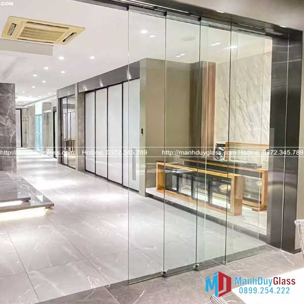 Cửa kính cường lực lùa thẩm mỹ