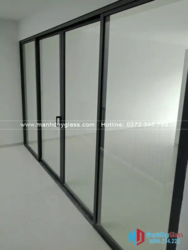 Cửa lùa nhôm Xingfa hệ 55 đen