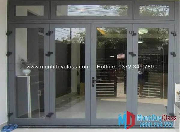 Cửa sổ nhôm Xingfa màu xám ghi hiện đạ