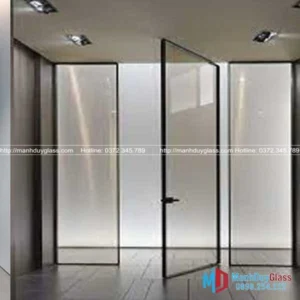 Cửa nhôm slim mở quay 2 cánh hiện đại