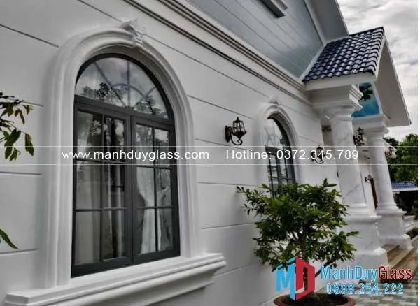  Cửa nhôm Xingfa uốn vòm cho biệt thự 