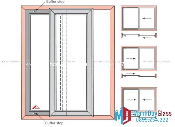 Kích thước cửa đi mở trượt