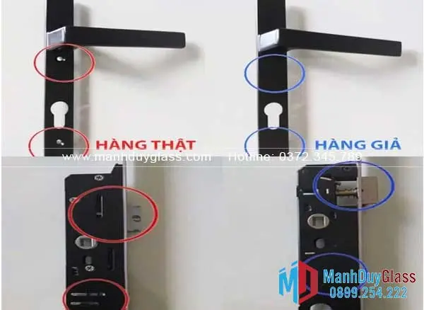 Tay nắm cửa Kinlong chính hãng và hàng giả