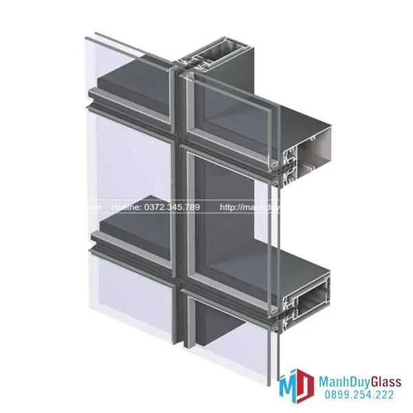 Vách kính mặt dựng hệ Unitized