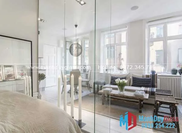 Cấu tạo vách kính cường lực phòng khách