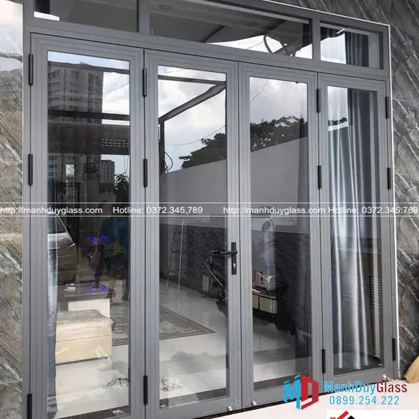 Cửa nhôm Xingfa màu ghi tinh tế I