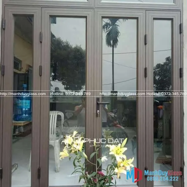 Cửa nhôm Xingfa màu nâu cà phê