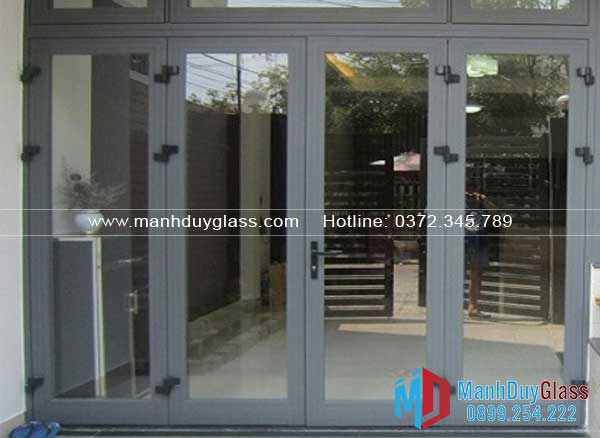 Cửa nhôm Xingfa màu xám ghi sang trọng