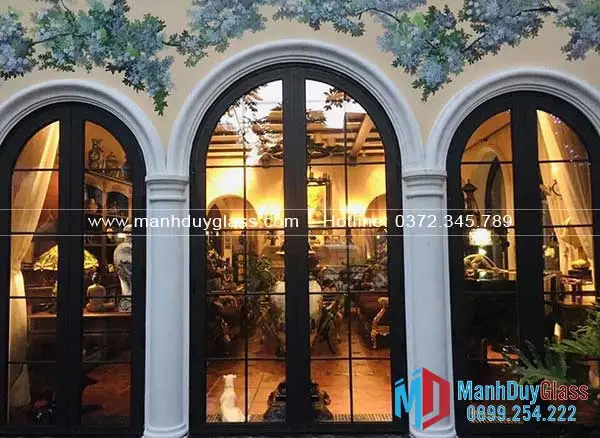 Cửa nhôm Xingfa uốn vòm đẹp