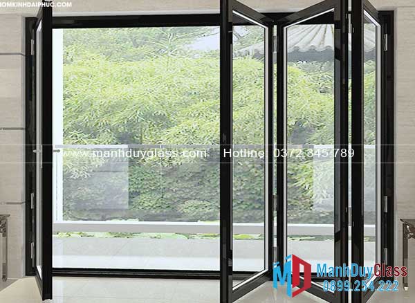 Cửa xếp gấp nhôm kính đẹp