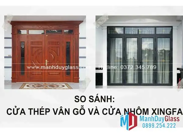 So sánh cửa nhôm Xingfa và cửa gỗ