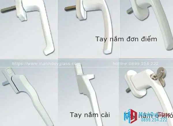 Tay nắm và khóa cửa nhôm Romadio