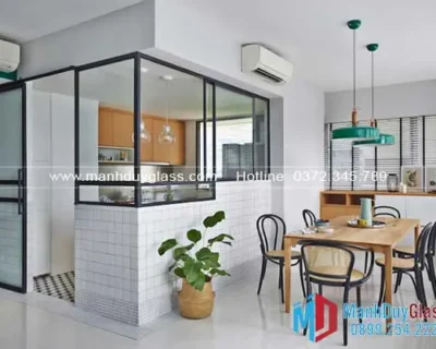 50+ Ý tưởng Vách ngăn phòng khách và bếp bằng kính đẹp, tiện lợi