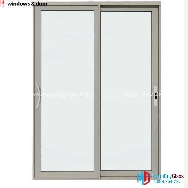Cửa đi mở trượt nhôm Xingfa trắng