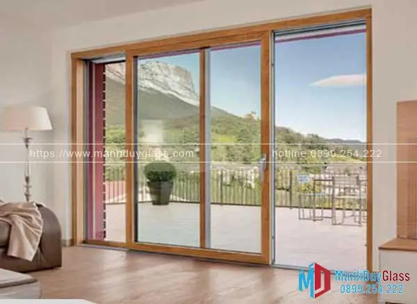 Cửa nhôm giả gỗ phòng ngủ