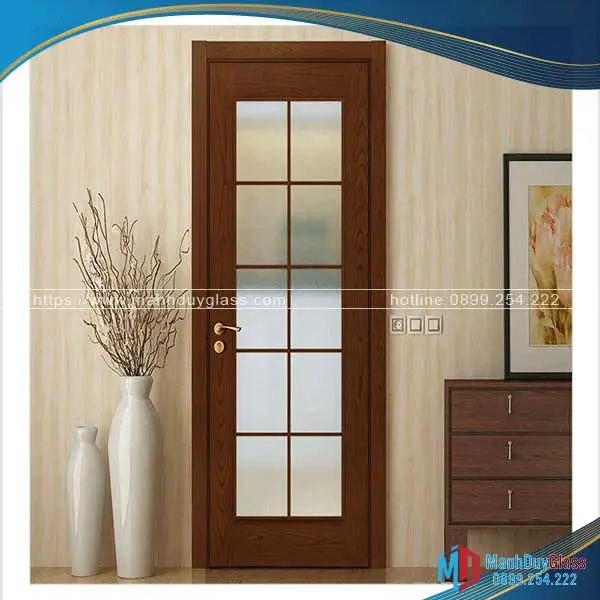 Cửa nhôm hệ gỗ phong cách hiện đại