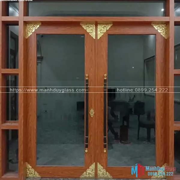 Cửa nhôm thủy lực vân gỗ