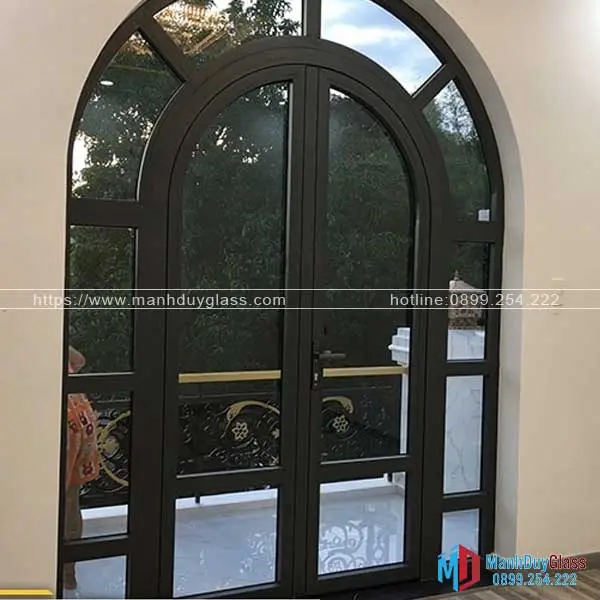 Mẫu cửa nhôm Xingfa hình bán nguyệt đẹp