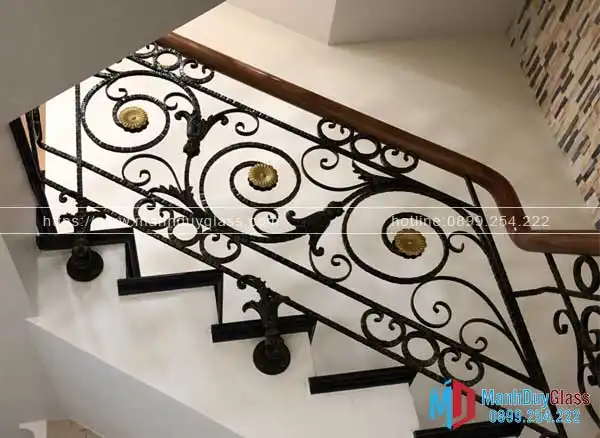 Cầu thang sắt mỹ thuật ứng dụng cắt laser