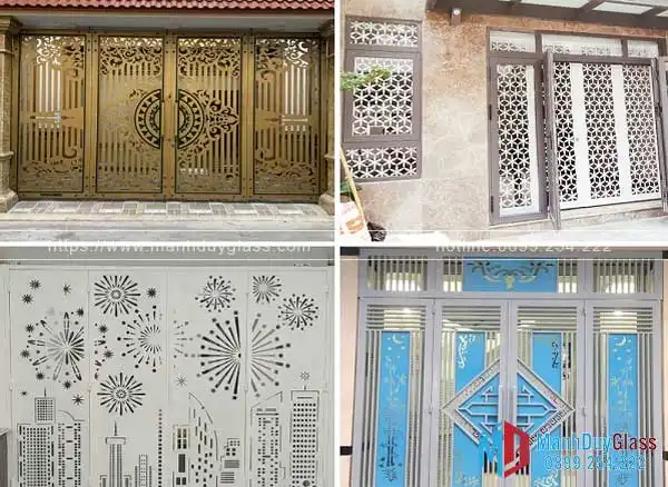 Cổng sắt cắt CNC hiện đại.