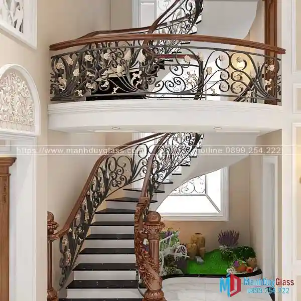 Lan can cầu thang sắt nghệ thuật cổ điển