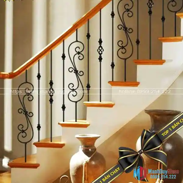 Lan can cầu thang sắt nghệ thuật