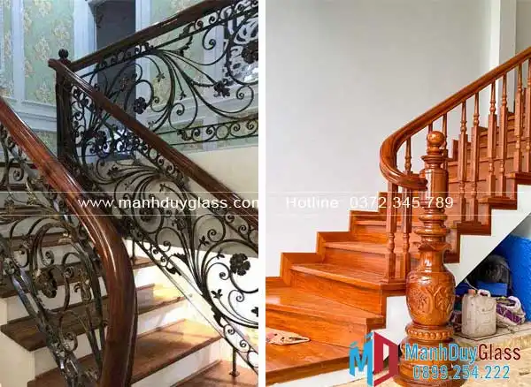 So sánh cầu thang sắt mỹ thuật và cầu thang gỗ