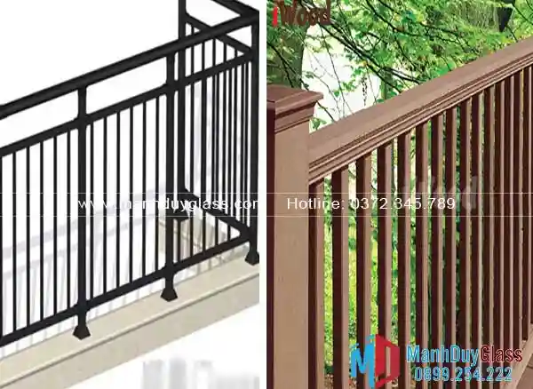 So sánh lan can sắt và lan can gỗ